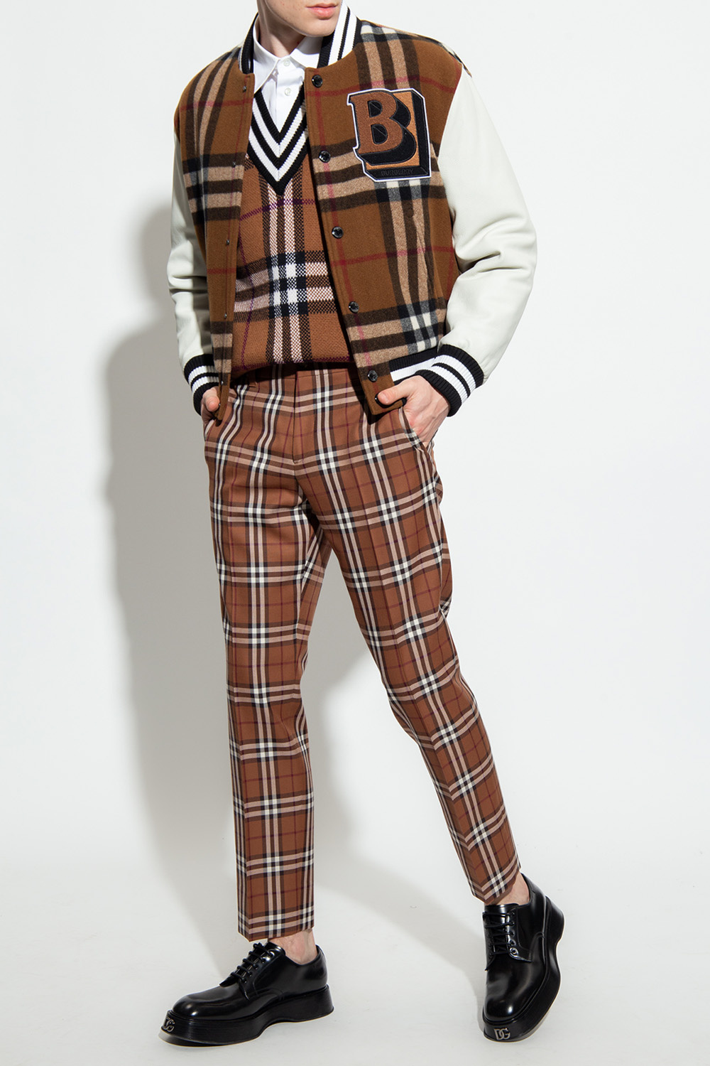 Burberry print trousers sales mens